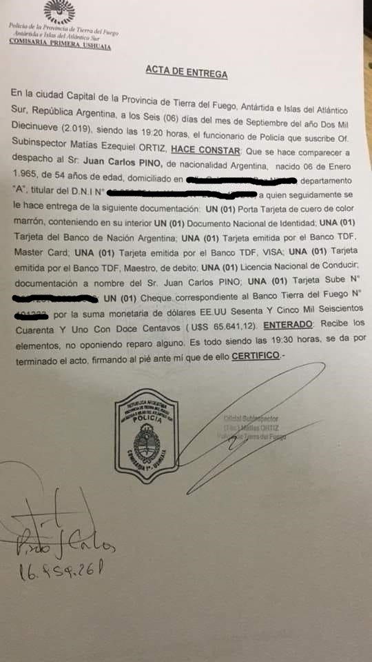 Denuncia Cheque