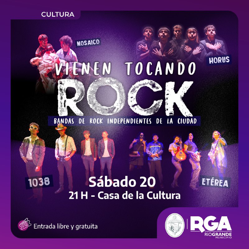 Se presenta este sábado «Vienen Tocando Rock» en la Casa de la Cultura