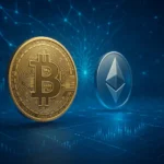 Bitcoin y Ethereum en un entorno digital con inteligencia artificial aplicada al trading