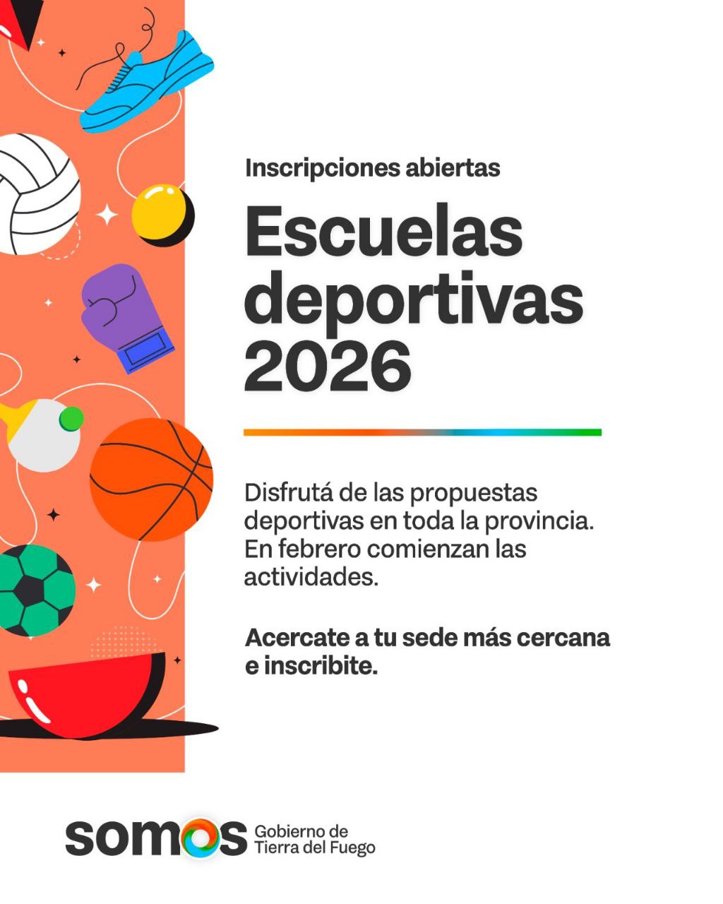 Abren las inscripciones a las escuelas deportivas provinciales 2026