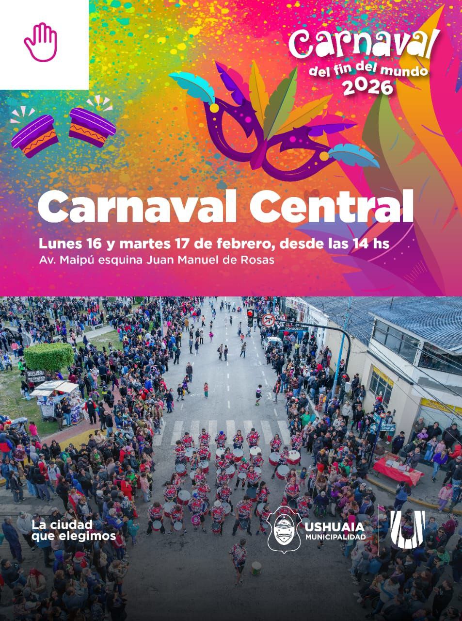 El «Carnaval Central» llegará a Ushuaia este lunes 16 y martes 17 de febrero