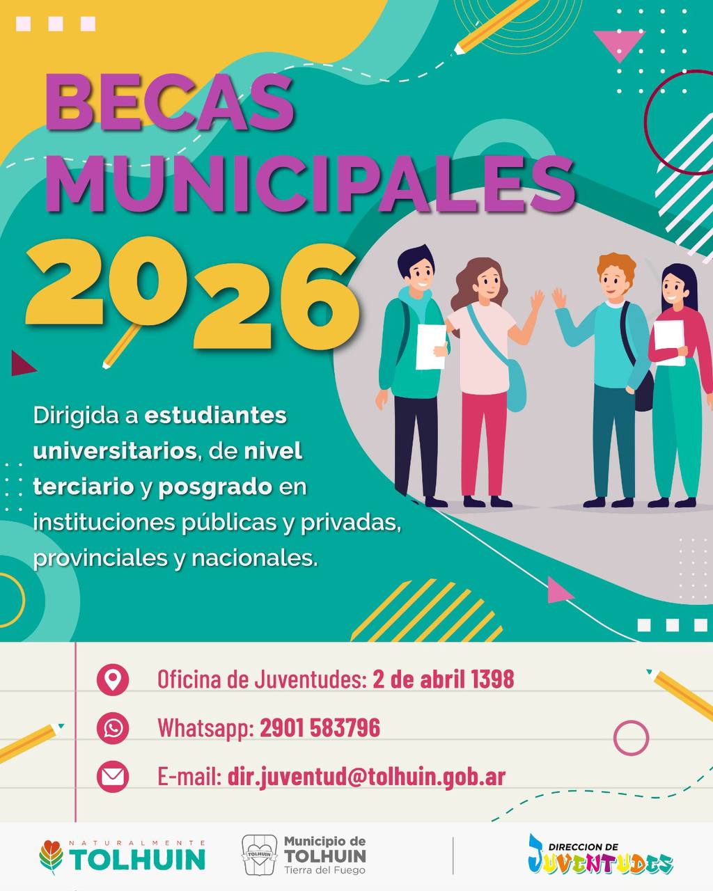 El Municipio de Tolhuin abrió la inscripción a las Becas Municipales 2026