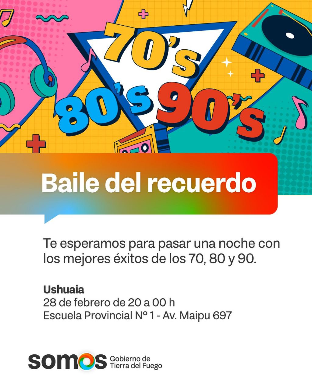 Este sábado 28 se realizará el «baile del recuerdo» en Ushuaia