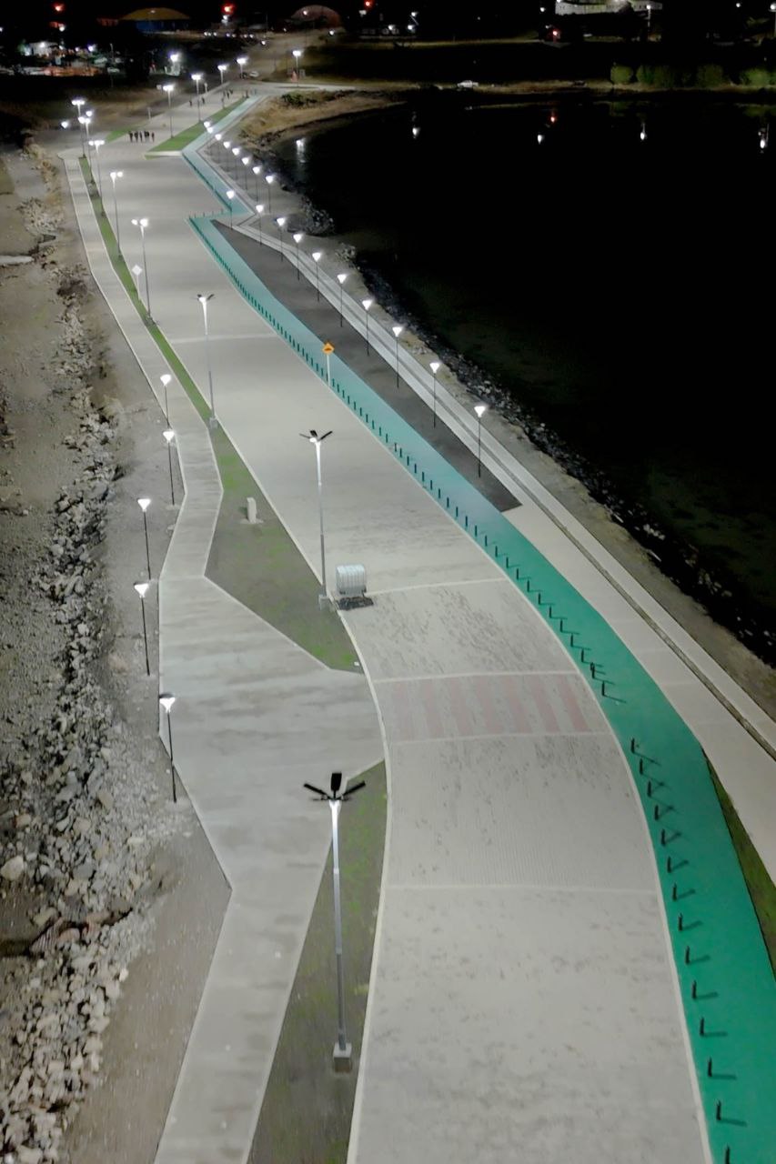 Se realizó la primera prueba del sistema de iluminación de la pasarela Fique