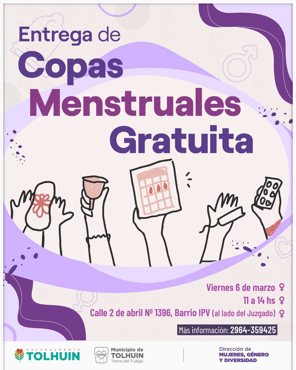 Municipio de Tolhuin realizará una jornada de entrega gratuita de copas menstruales