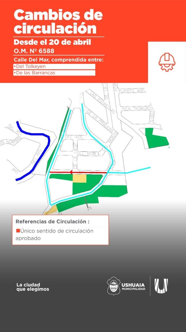La Municipalidad de Ushuaia implementa nuevos sentidos de circulación en distintos sectores de la ciudad