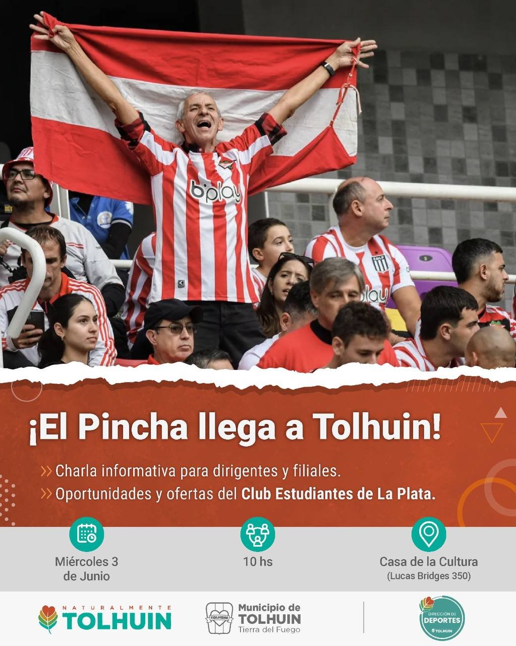 Dirigentes y filiales podrán conocer las propuestas del Club Estudiantes de La Plata en Tolhuin