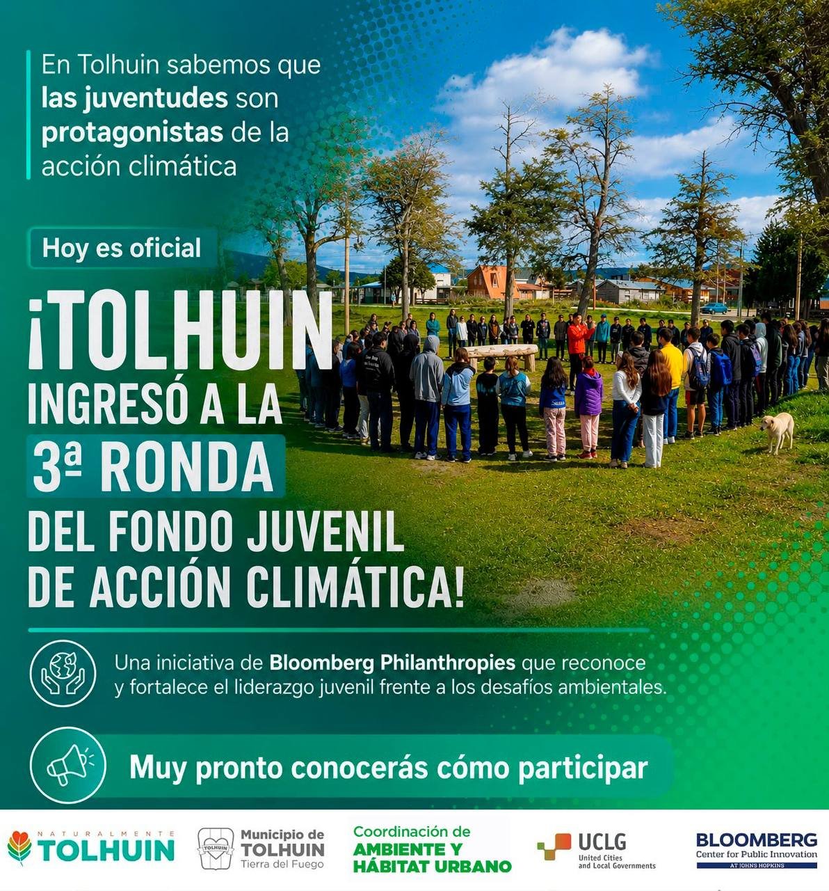 Tolhuin fue seleccionada por tercera vez para el Fondo Juvenil de Acción Climática
