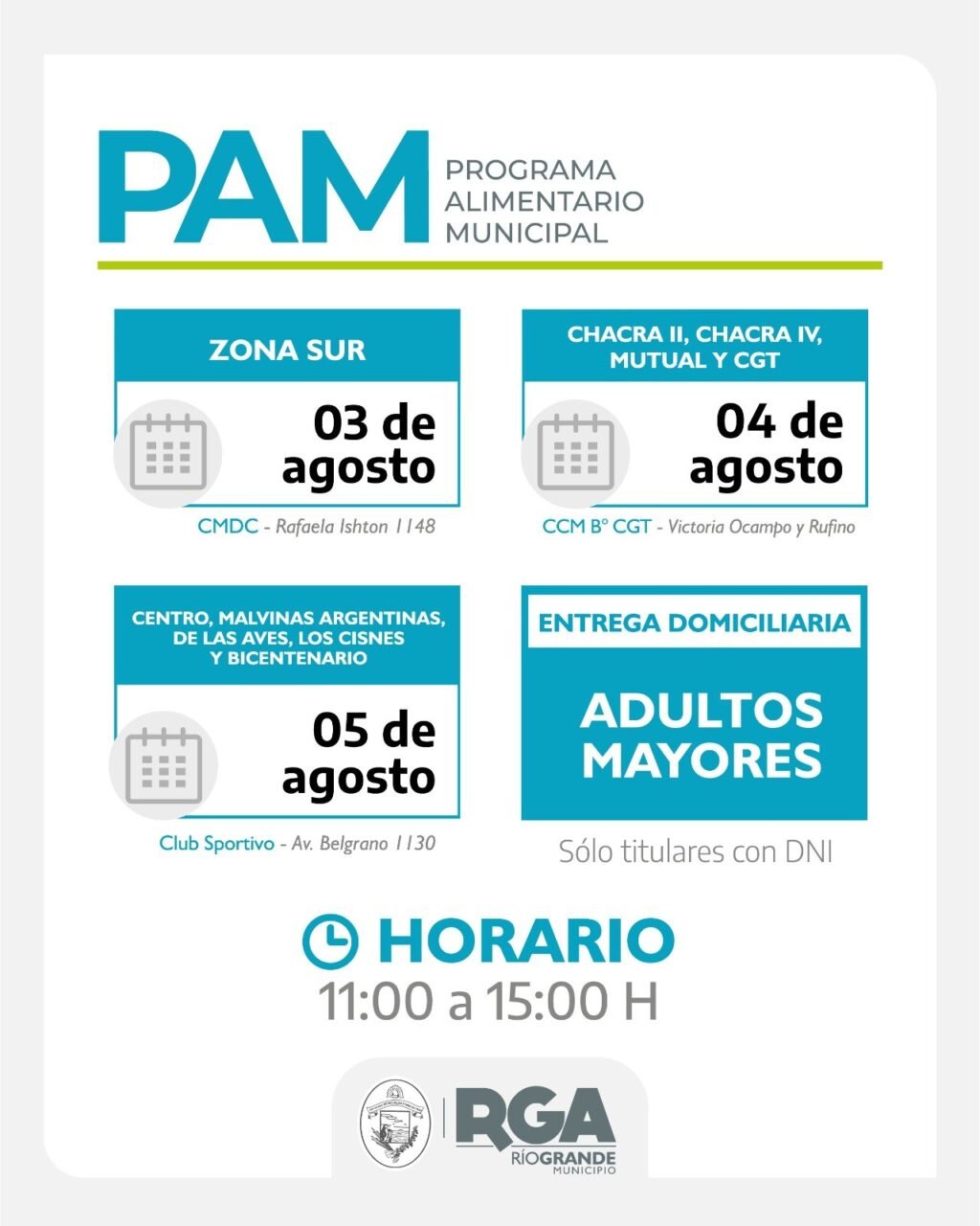 El lunes 3 de agosto comienza una nueva entrega de módulos alimentarios