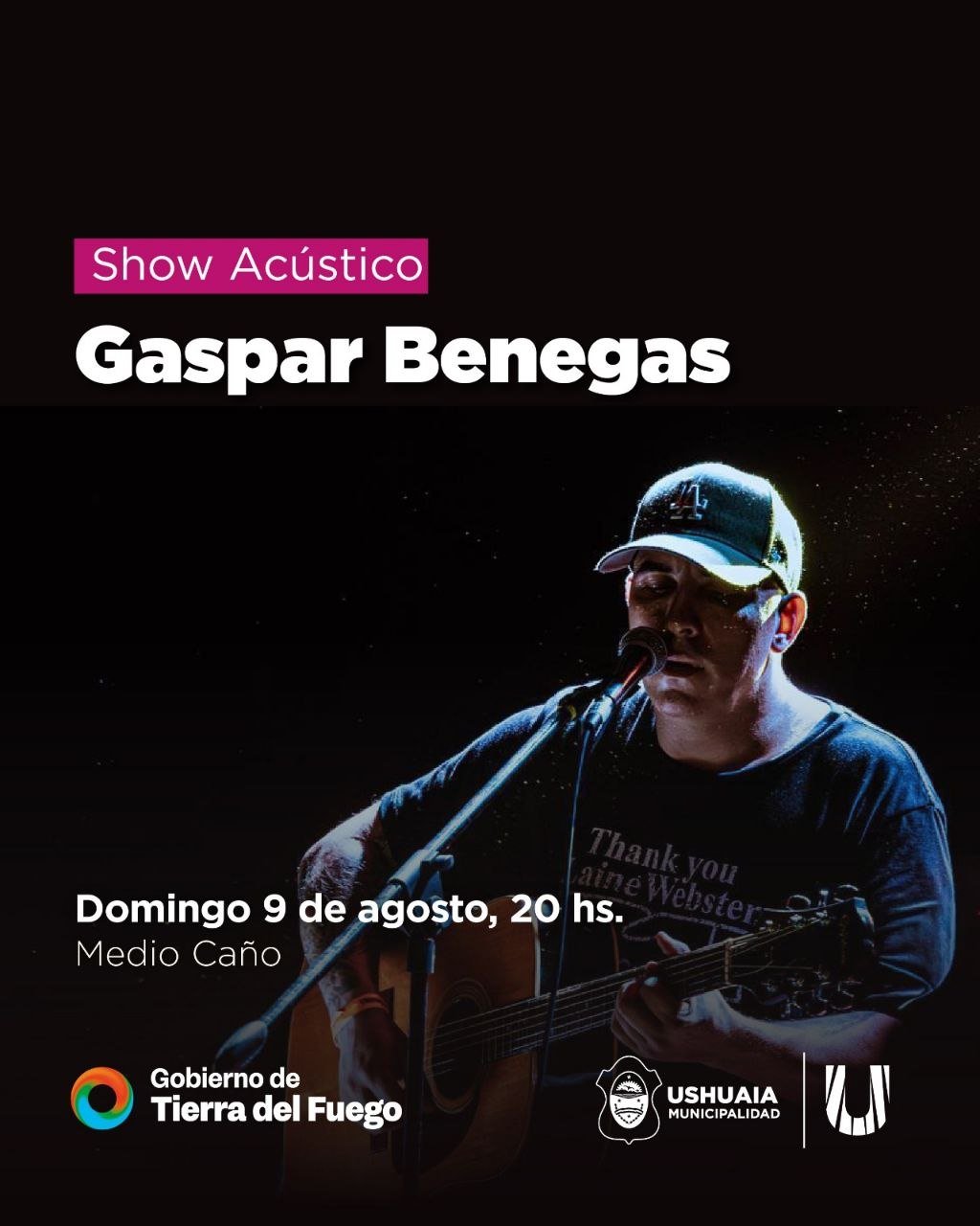 Gaspar Benegas presentará este domingo un show acústico en el Medio Caño