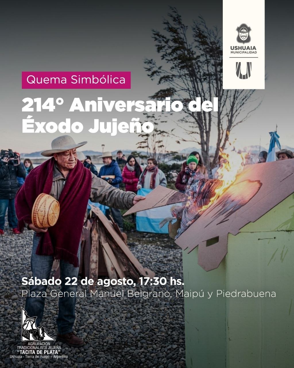 La Municipalidad de Ushuaia acompañará la quema simbólica del 214° Aniversario del Éxodo Jujeño